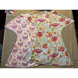 Zipadee Zips Small Set Of Two 4-8 Mos Sleeping Baby Sleeping Owls Butterfly